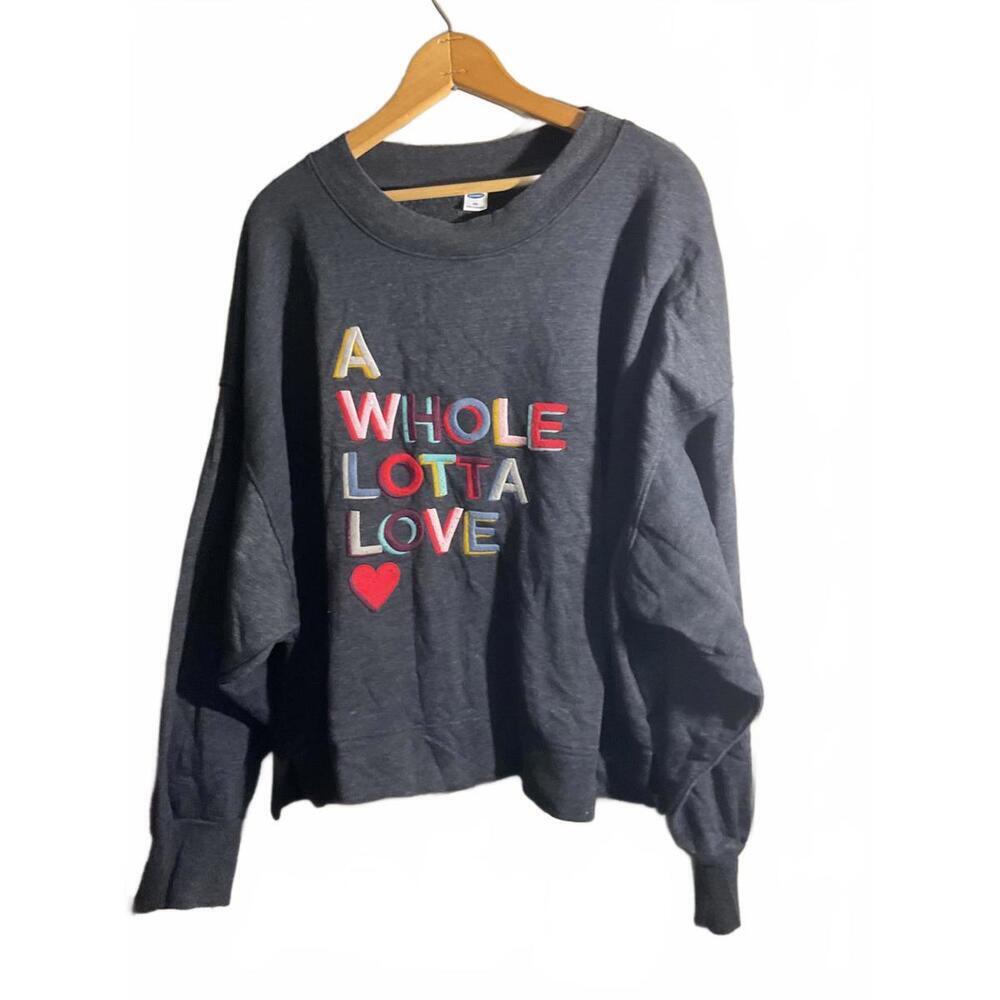 XXL Sweatshirt with 'A Whole Lotta Love' Embroidery XXL Valentine's
